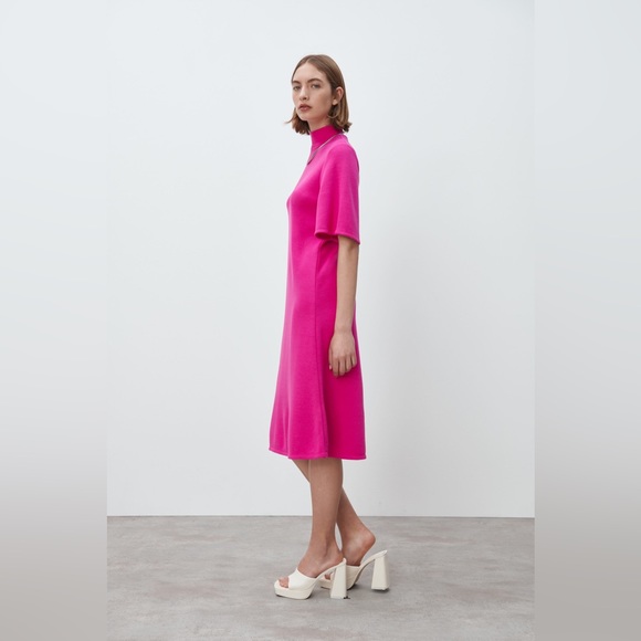 ZARA Soft Mock Neck Dress - Picture 3 of 9